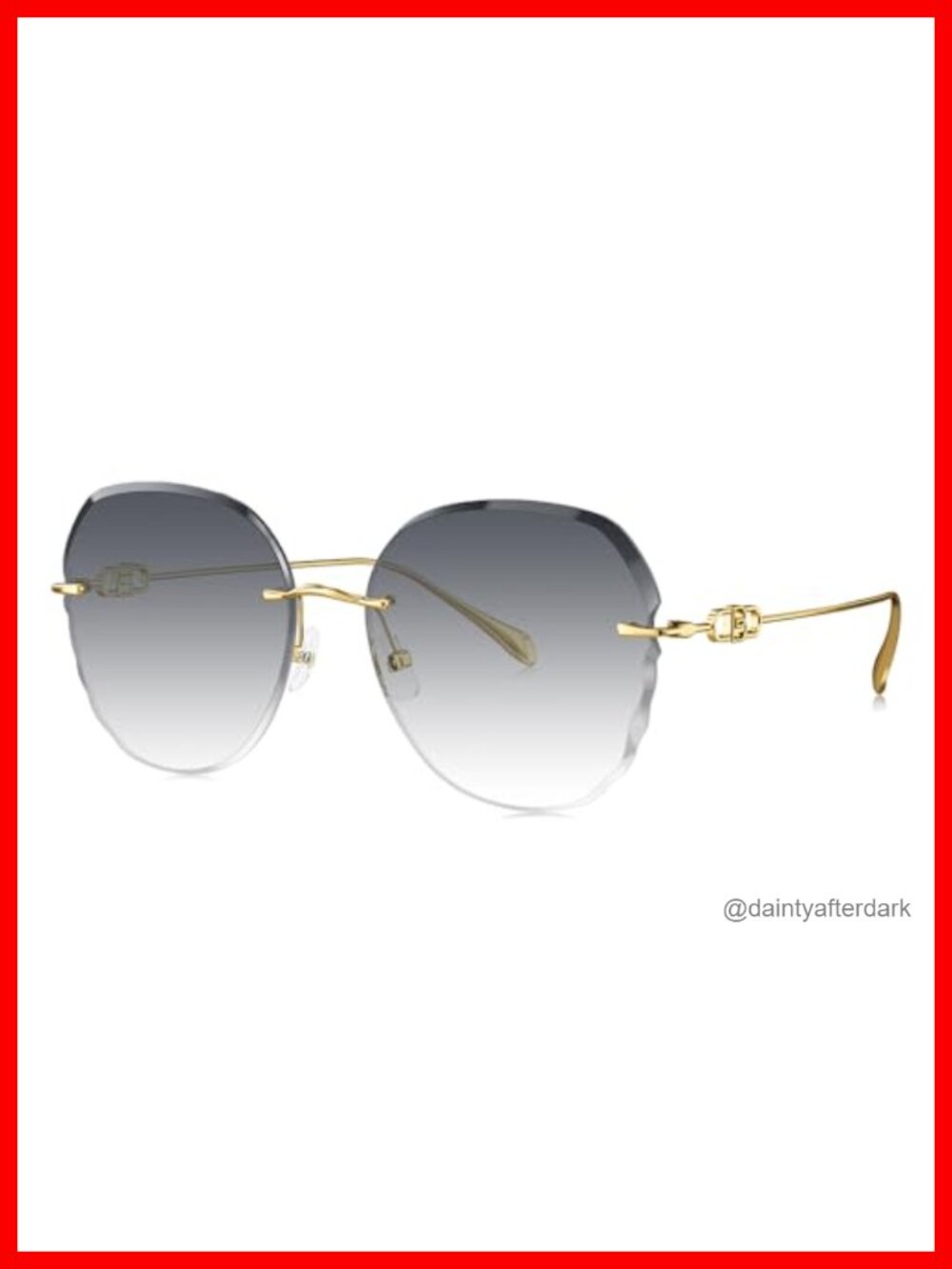 Titanium Rimless Irregular Diamond-Cut UV400 Polarized Sunglasses